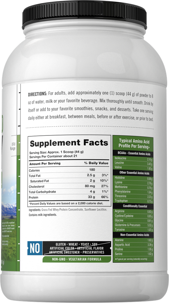 Grass Fed Whey Protein | 2lb Powder