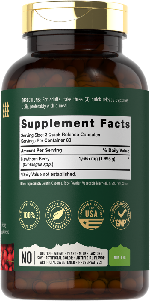 Hawthorn Berry | 1695mg | 250 Capsules