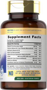 Vitamin B Complex plus Vitamin C | 250 Caplets