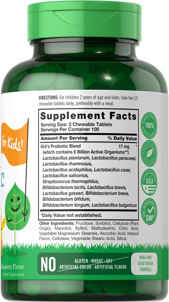 Probiotic for Kids 6 Billion CFUs | 200 Tablets