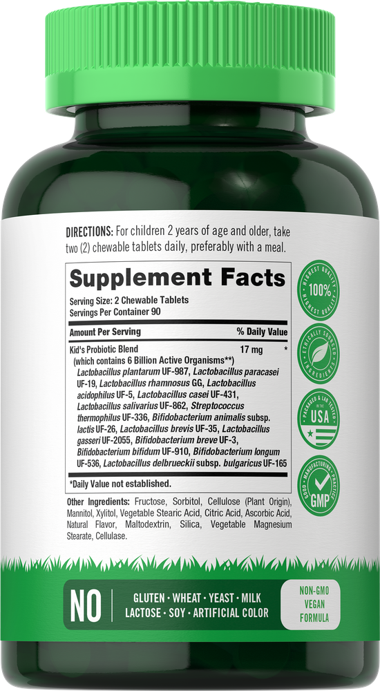 Probiotics for Kids | Raspberry Flavor | 180 Chewable Tablets