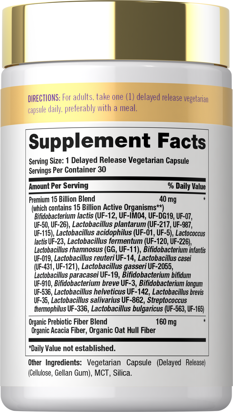 Probiotic Supplement | 15 Billion CFU | 30 Capsules