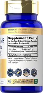 Citicoline CDP Choline 1000mg | 60 Capsules