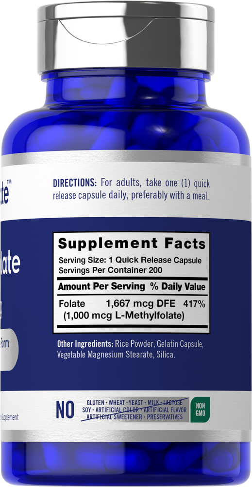 L-Methylfolate 1000mcg | 200 Capsules