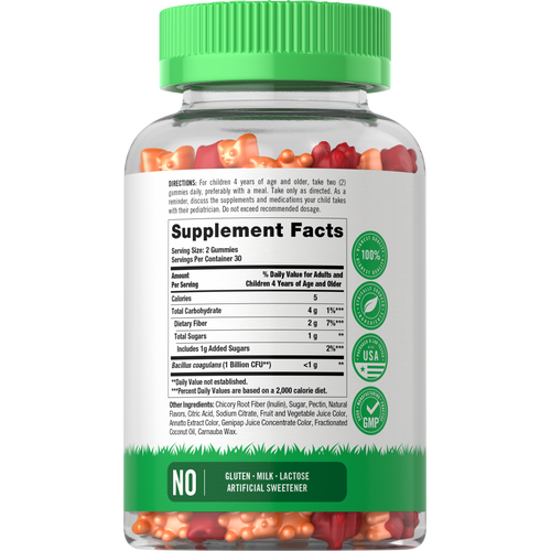 View 2 Kid's Probiotic Gummies | Cherry, Orange and Grape Flavor