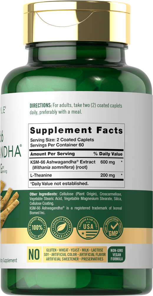 KSM-66 Ashwagandha 600mg per serving | 120 Caplets