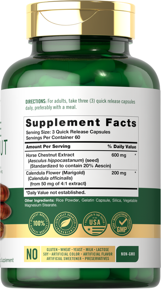 Rosskastanie 600 mg pro Portion | 180 Kapseln