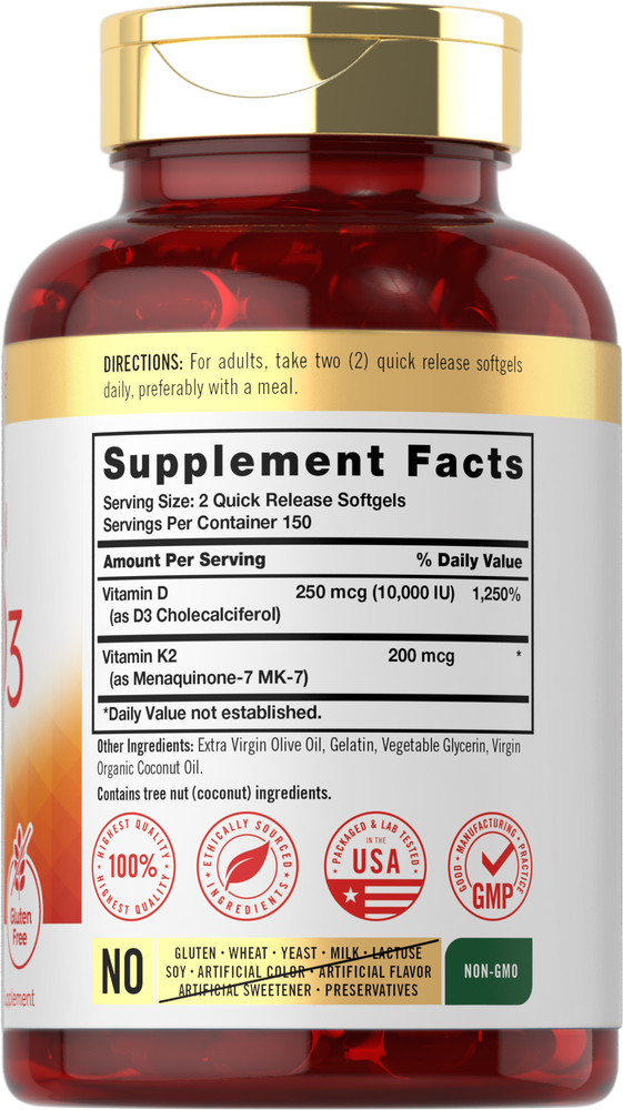 Vitamin K-2 with D-3 | 300 Softgels