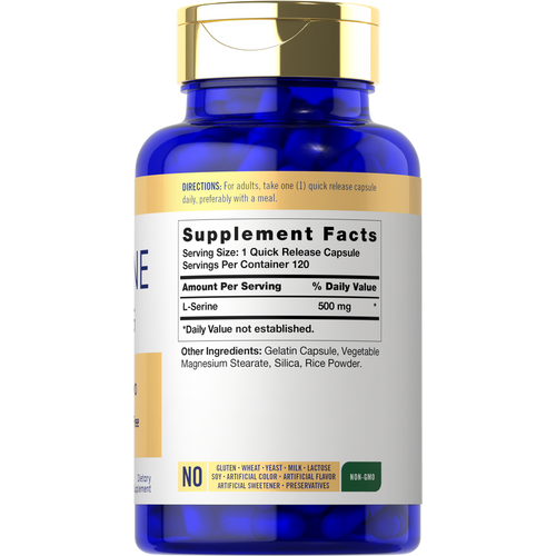 View 2 L-Serine 500mg | 120 Capsules