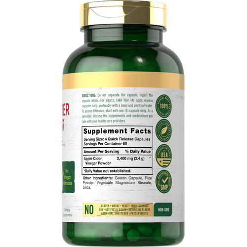 View 2 Vinagre de Maçã 2400mg por porção | 240 Cápsulas