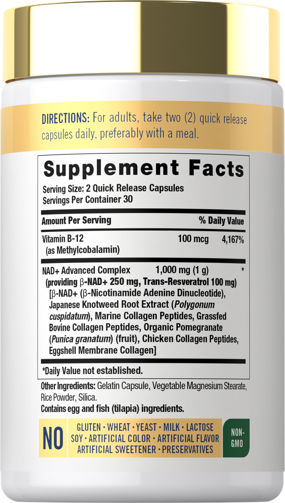 NAD+ Supplement 1000 mg | 60 Capsules