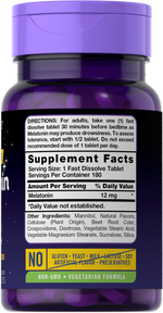 Load image into Gallery viewer, Melatonin 12mg | Natural Berry Flavor | 180 Tablets
