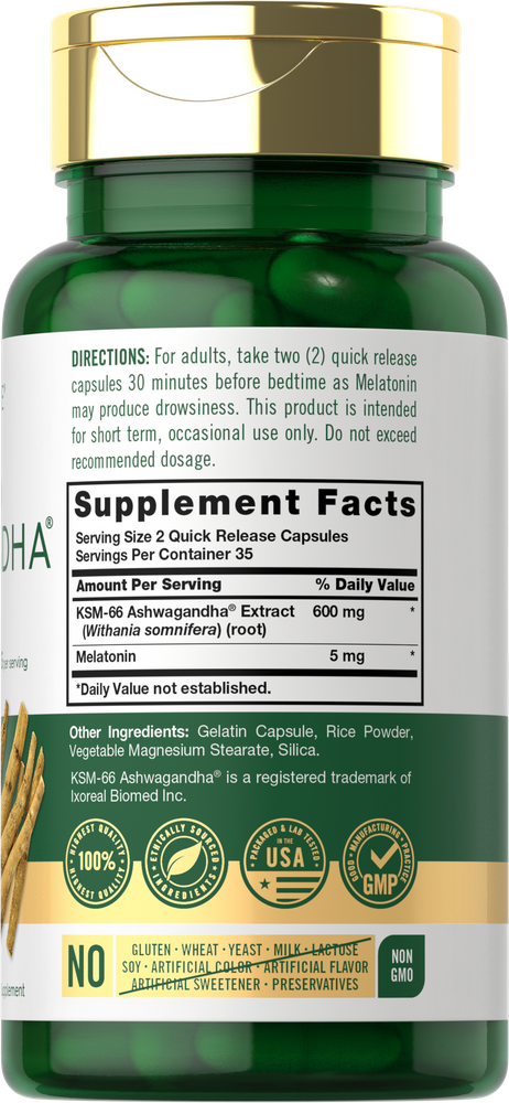 KSM-66 Ashwagandha 600mg por porção | 70 Cápsulas