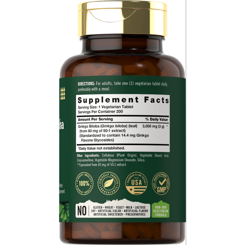 View 2 Ginkgo Biloba | 200 Tabletas