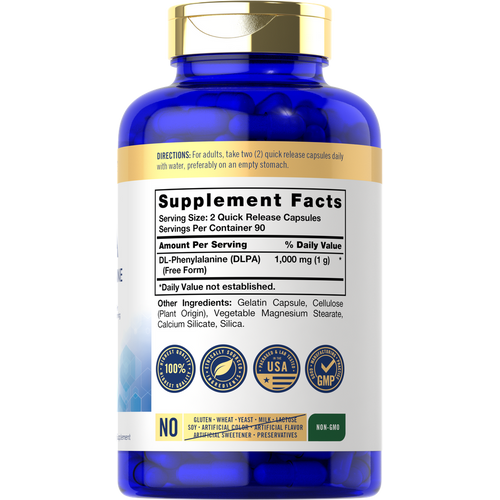 View 2 DL-Phenylalanine 1000mg per serving | 180 Capsules