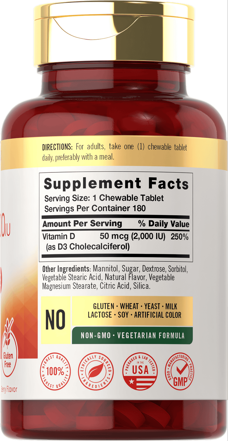 Vitamina D-3 2000IU | 180 Comprimidos