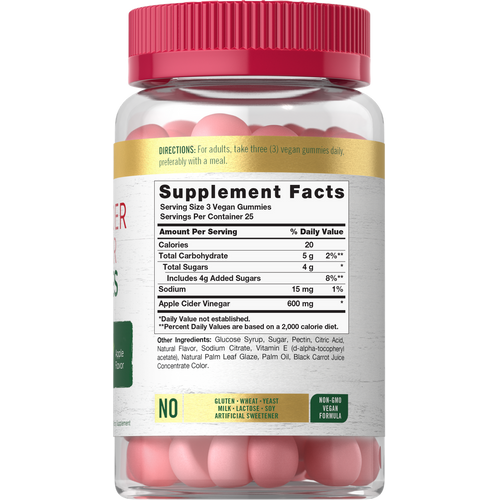 View 3 Apfelessig 600 mg pro Portion | 75 Gummies