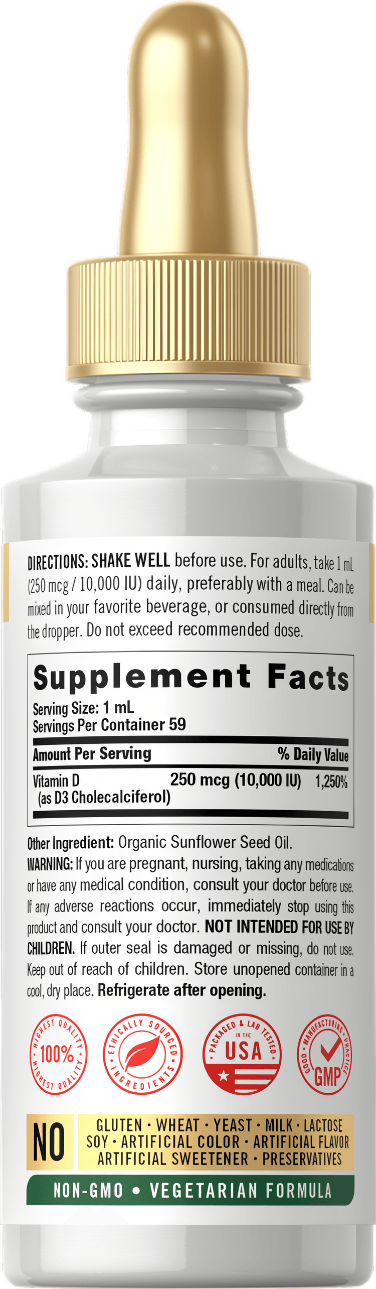 Vitamin D3 Liquid Drops 10,000 IU (250 mcg)