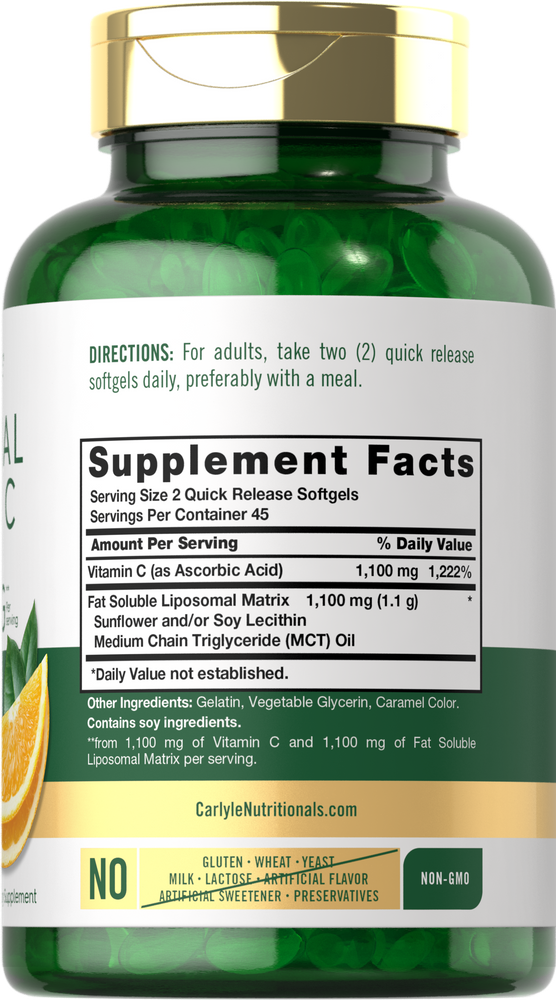 Liposomal Vitamin C 2200mg per serving | 90 Softgels