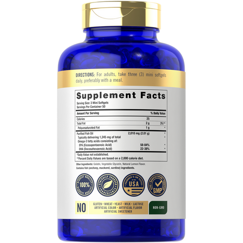 View 2 Mini Fish Oil Softgels 2010 mg | 150 Omega-3 Pills