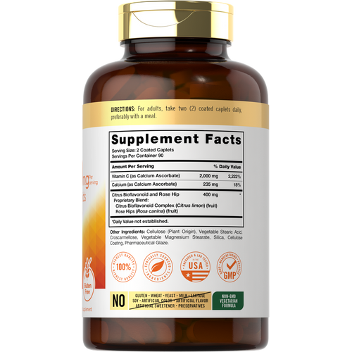 View 2 Vitamina C Amortecida 2000mg por dose | 180 Comprimidos