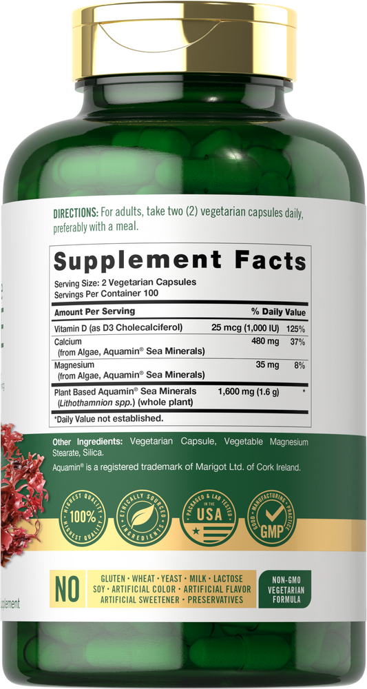 Alga Marina Roja 1600mg por porción | 200 Cápsulas