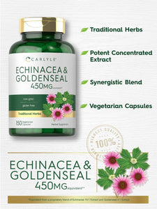 Echinacea Goldenseal 450mg | 150 Capsules