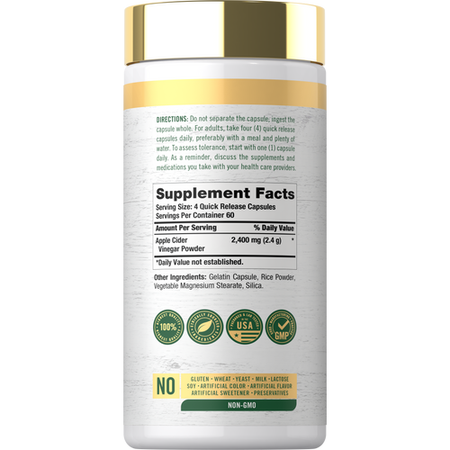 View 2 Carlyle Apple Cider Vinegar 2400mg, 240 capsules for quick release.