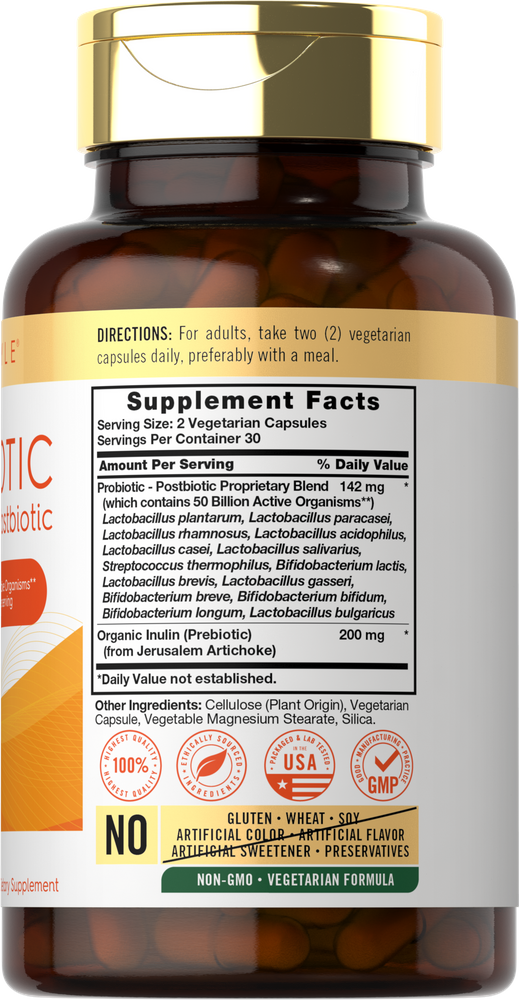 Prebiotic, Probiotic & Post Biotic 50 Billion CFU per serving | 60 Capsules