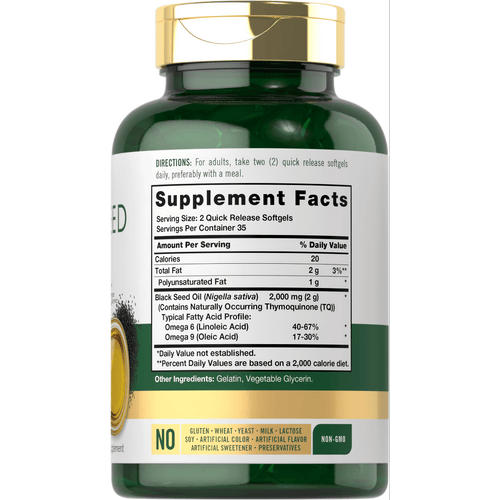 View 2 Aceite de Semilla Negra 2000mg por porción | 70 Cápsulas Blandas