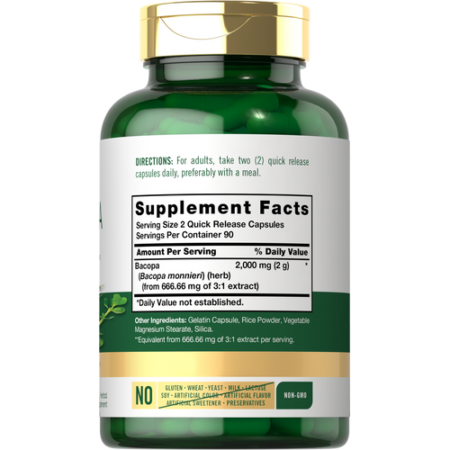 View 2 Bacopa Monnieri 2000mg por porção | 180 Cápsulas