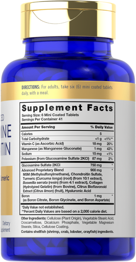 Glucosamine Chondroitin MSM Turmeric | 250 Mini Tablets