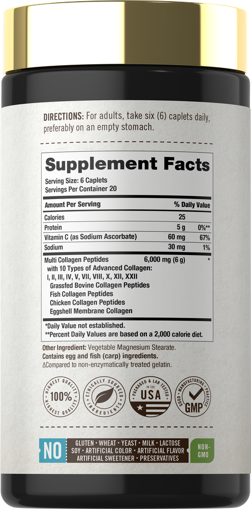 Peptídeos de Colágeno Multi 6000mg | 120 Comprimidos