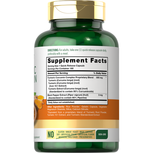 View 2 Turmeric Curcumin with Bioperine | 180 Capsules