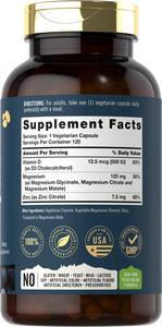 Magnesium Glycinate and Malate Complex | 120 Capsules