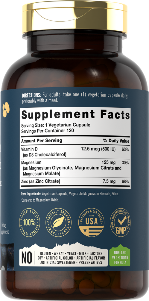 Complexe de Glycinate et de Malate de Magnésium | 120 Capsules