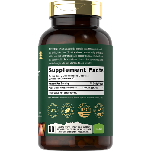 View 2 Vinagre de Sidra de Manzana 1800mg por porción | 180 Cápsulas