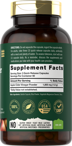 Apple Cider Vinegar 1800mg | 180 Capsules