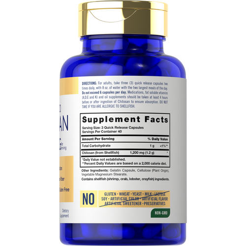 View 2 Chitosan 1200mg per serving | 120 Capsules