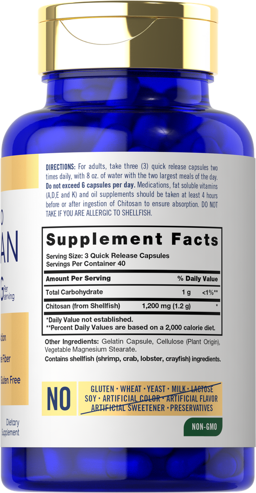 Chitosan 1200mg per serving | 120 Capsules