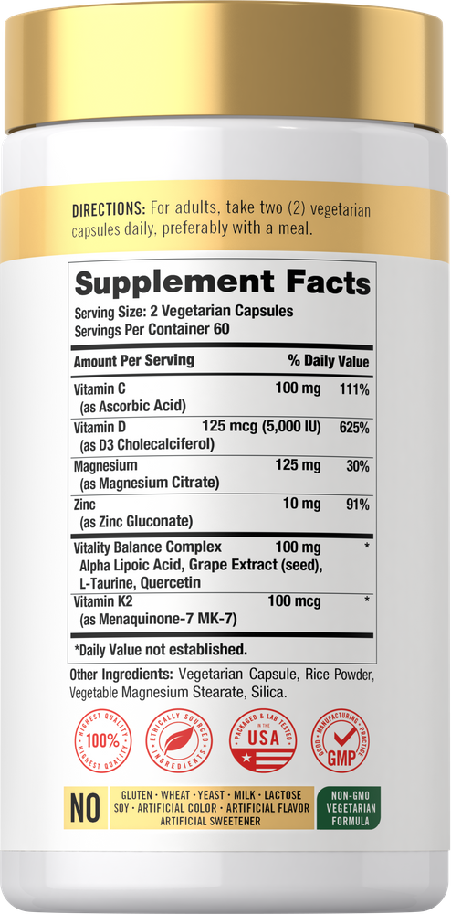 Vitamin D3 K2 Magnesium | 120 Capsules