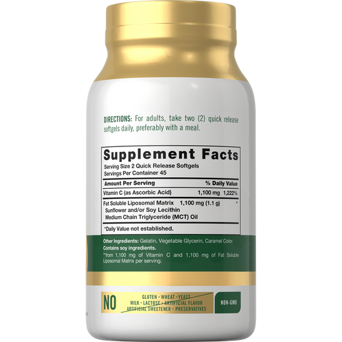 View 2 Liposomal Vitamin C 2200mg per serving | 90 Softgels