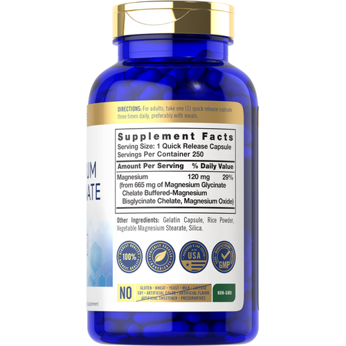 View 2 Magnesium Bisglycinate 665mg | 250 Capsules