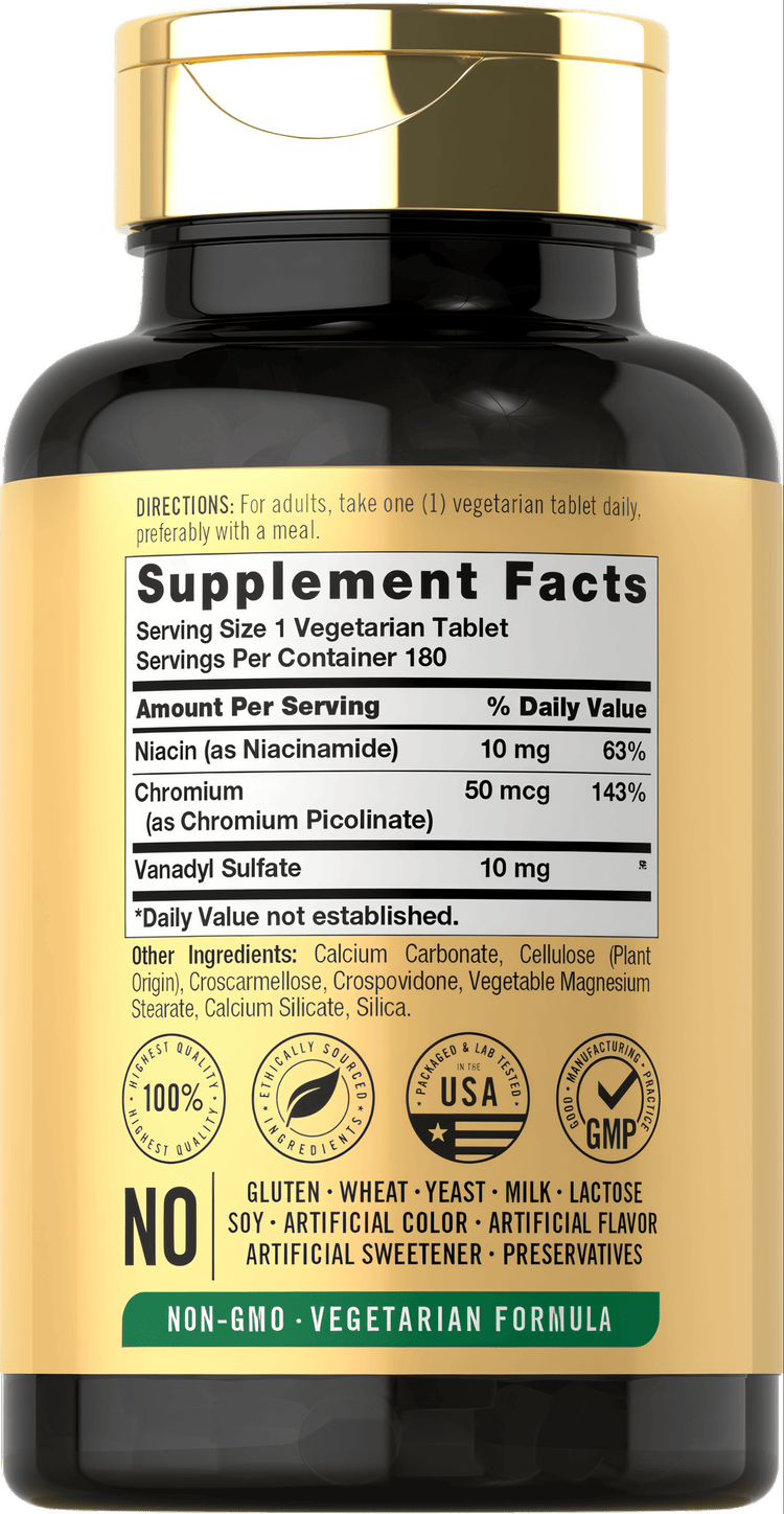 Sulfato de Vanadil 10mg | 180 Tabletas