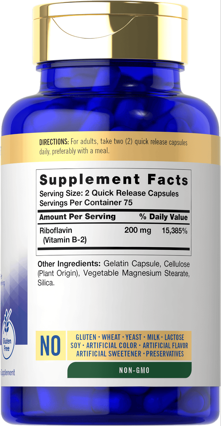 Vitamin B-2 200mg per serving | 150 Capsules