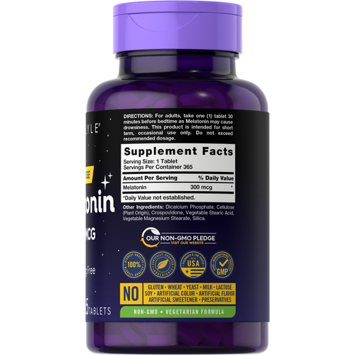 View 2 Melatonin 300mcg | 365 Tablets