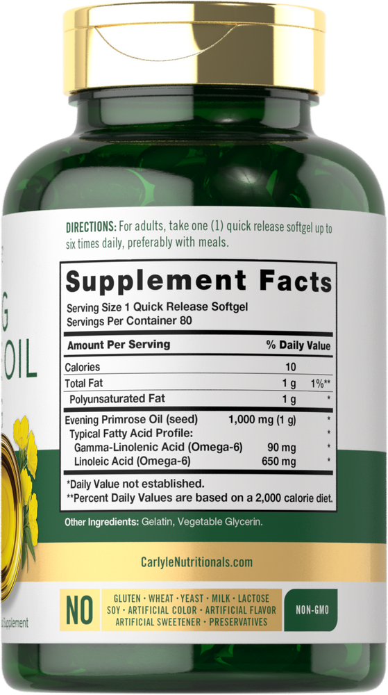 Evening Primrose Oil 1000mg | 80 Softgels