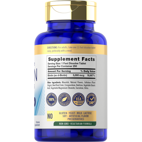 View 2 Biotina 5000 mcg | 250 Compresse a Scioglimento Rapido