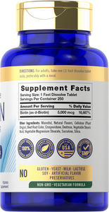 Biotin 5000mcg | 250 Fast Dissolve Tablets