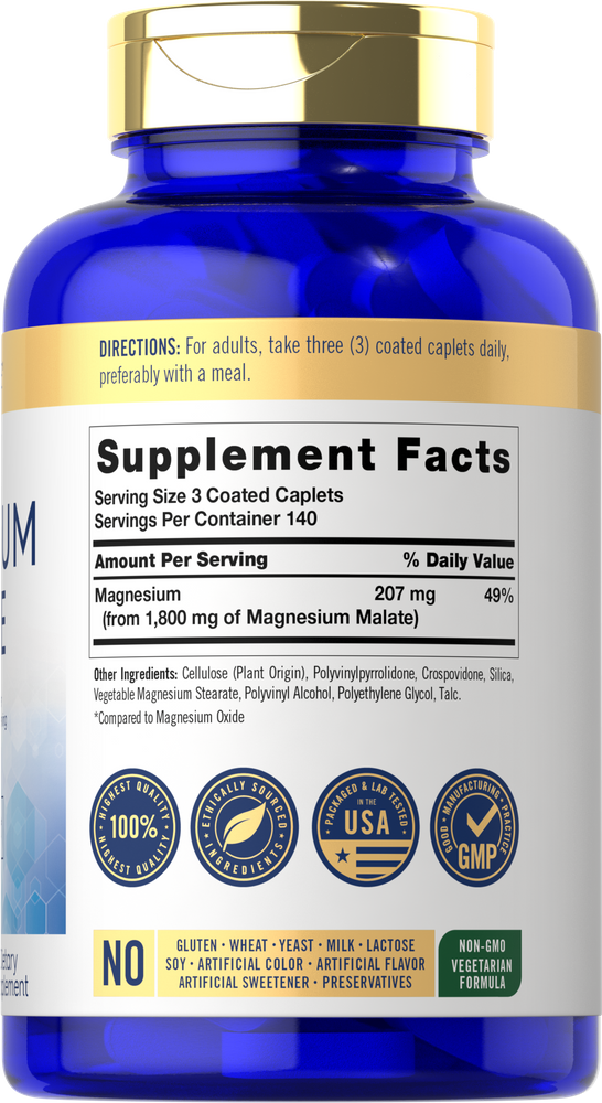 Magnesium Malate 1800mg | 420 Caplets